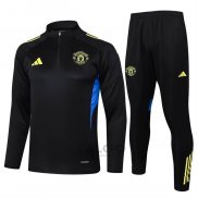 Tuta da Track di Felpa Manchester United 2025-2026 Nero Giallo