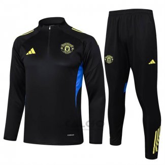 Tuta da Track di Felpa Manchester United 2025-2026 Nero Giallo