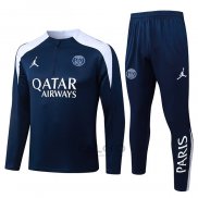 Tuta da Track di Felpa Paris Saint-Germain 2025-2026 Blu Bianco