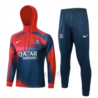 Tuta da Track di Felpa Paris Saint-Germain Bambino 2023-2024 Rosso e Blu