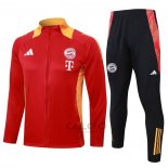 Tuta da Track di Giacca Bayern Monaco 2024-2025 Rosso Giallo
