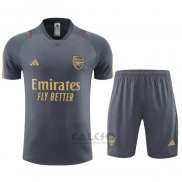 Tuta da Track Arsenal Manica Corta 2023-2024 Grigio - Pantaloncini