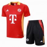Tuta da Track Bayern Monaco Manica Corta 2024-2025 Rosso - Pantaloncini