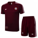 Tuta da Track Bayern Monaco Manica Corta 2025-2026 Rosso - Pantaloncini