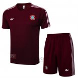 Tuta da Track Bayern Monaco Manica Corta 2025-2026 Rosso - Pantaloncini
