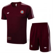 Tuta da Track Bayern Monaco Manica Corta 2025-2026 Rosso - Pantaloncini