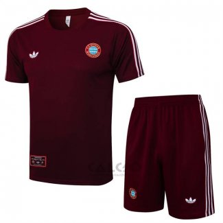 Tuta da Track Bayern Monaco Manica Corta 2025-2026 Rosso - Pantaloncini
