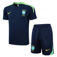 Tuta da Track Brasile Manica Corta 2024-2025 Blu - Pantaloncini
