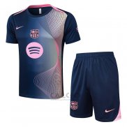 Tuta da Track FC Barcellona Manica Corta 2025-2026 Blu Rosa - Pantaloncini