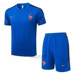 Tuta da Track Francia Manica Corta 2026-2027 Blu - Pantaloncini