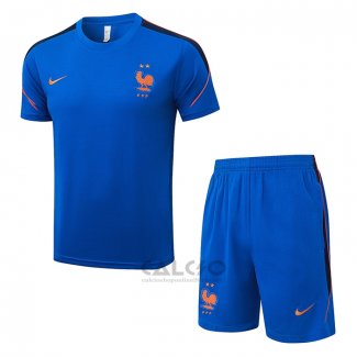 Tuta da Track Francia Manica Corta 2026-2027 Blu - Pantaloncini