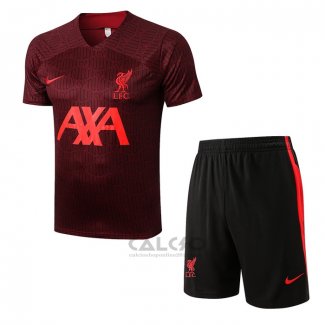 Tuta da Track Liverpool Manica Corta 2022-2023 Rosso - Pantaloncini