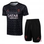 Tuta da Track Paris Saint-Germain Jordan Manica Corta 2024-2025 Nero - Pantaloncini