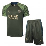 Tuta da Track Paris Saint-Germain Jordan Manica Corta 2024-2025 Verde - Pantaloncini