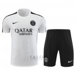 Tuta da Track Paris Saint-Germain Manica Corta 2023-2024 Bianco - Pantaloncini