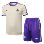 Tuta da Track Real Madrid Manica Corta 2025-2026 Giallo - Pantaloncini