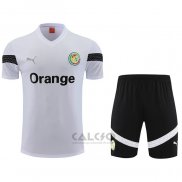 Tuta da Track Senegal Manica Corta 2023-2024 Bianco - Pantaloncini