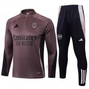 Tuta da Track di Felpa Arsenal 2024-2025 Grigio Purpura
