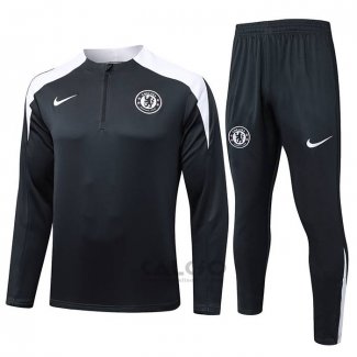 Tuta da Track di Felpa Chelsea 2025-2026 Nero