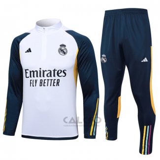 Tuta da Track di Felpa Real Madrid Bambino 2023-2024 Bianco