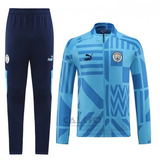 Tuta da Track di Giacca Manchester City 2022-2023 Blu Claro