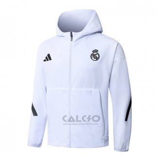 Giacca con Cappuccio Real Madrid 2025-2026 Bianco
