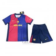 Maglia FC Barcellona Home Bambino 2024-2025 Rosso Blu