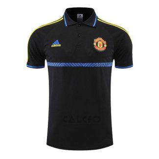 Maglia Polo Manchester United 2022-2023 Nero e Blu