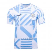 Maglia Prematch Manchester City 2022 Blu e Bianco