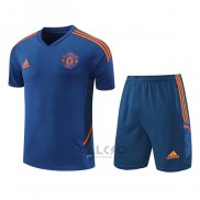 Tuta da Track Manchester United Manica Corta 2022-2023 Blu - Pantaloncini