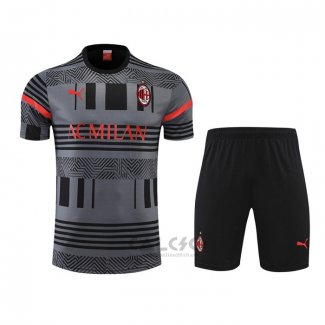 Tuta da Track Milan Manica Corta 2022-2023 Grigio - Pantaloncini