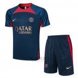 Tuta da Track Paris Saint-Germain Manica Corta 2023-2024 Blu - Pantaloncini