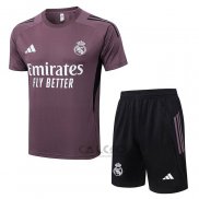 Tuta da Track Real Madrid Manica Corta 2025-2026 Purpura - Pantaloncini