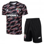 Tuta da Track Sao Paulo Manica Corta 2024-2025 Nero - Pantaloncini