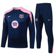 Tuta da Track di Felpa FC Barcellona Bambino 2025-2026 Blu Rosa