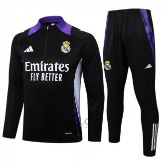 Tuta da Track di Felpa Real Madrid 2024-2025 Nero