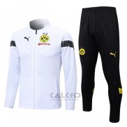 Tuta da Track di Giacca Borussia Dortmund 2022-2023 Bianco