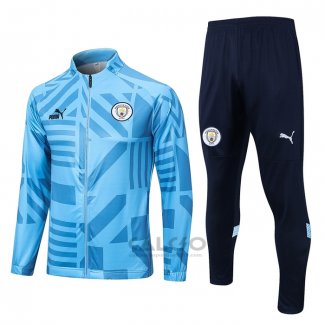 Tuta da Track di Giacca Manchester City 2022-2023 Blu Claro