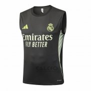 Maglia Allenamento Real Madrid Senza Maniche 2025-2026 Grigio Verde