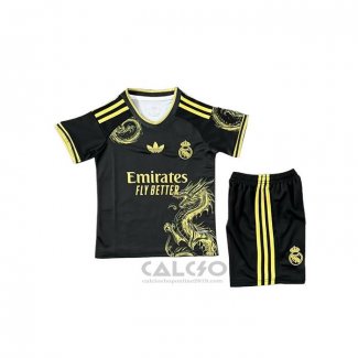 Maglia Real Madrid Dragon Bambino 2025 Nero