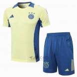 Tuta da Track Ajax Manica Corta 2024-2025 Giallo - Pantaloncini