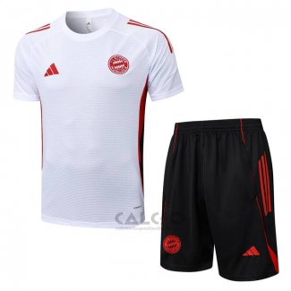 Tuta da Track Bayern Monaco Manica Corta 2025-2026 Bianco - Pantaloncini