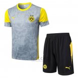 Tuta da Track Borussia Dortmund Manica Corta 2025-2026 Grigio - Pantaloncini
