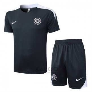 Tuta da Track Chelsea Manica Corta 2025-2026 Grigio - Pantaloncini