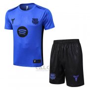 Tuta da Track FC Barcellona Manica Corta 2025-2026 Blu Purpura - Pantaloncini