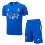 Tuta da Track Real Madrid Manica Corta 2025-2026 Blu Bianco - Pantaloncini