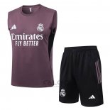 Tuta da Track Real Madrid Senza Maniche 2025-2026 Grigio Purpura