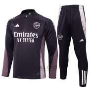 Tuta da Track di Felpa Arsenal Bambino 2024-2025 Grigio Scuro
