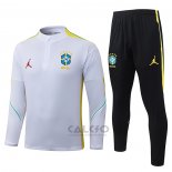 Tuta da Track di Felpa Brasile 2026-2027 Bianco
