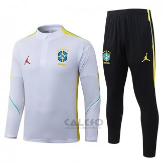 Tuta da Track di Felpa Brasile 2026-2027 Bianco